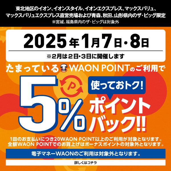 ポイントバック 2.3日