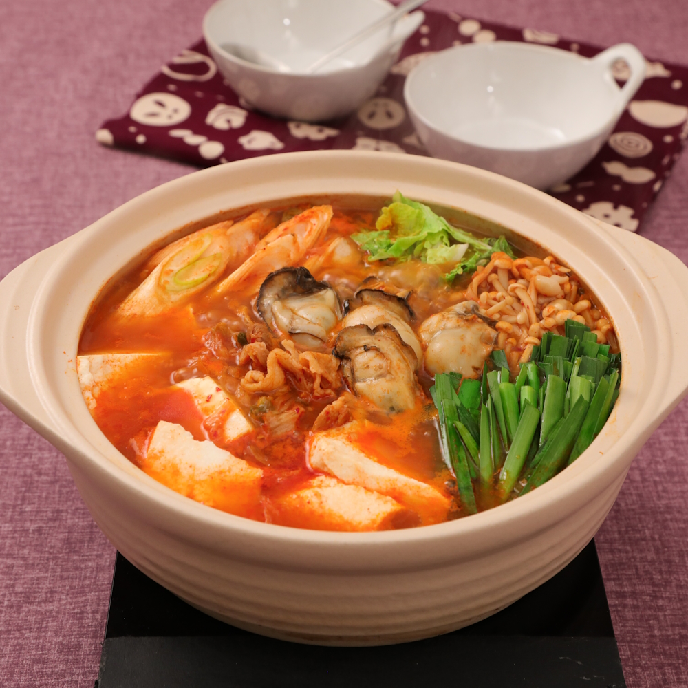 かきのスンドゥブ風キムチ鍋 サムネイル画像