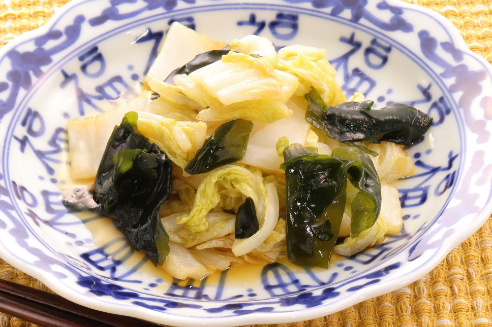 白菜とわかめの甘酢和え サムネイル画像